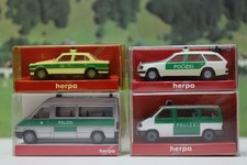 Herpa 1:87 MB,VW,Opel,BMW Polizeiwagen Einsatzfahrzeuge 4 Stück in Ovp Nr.5231