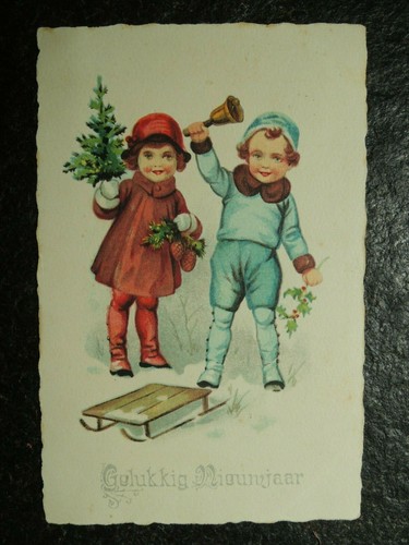 Alte kinder mit - mit, schlitten