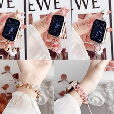 Schnalle Perlenkette Ersatz Uhrenarmband Band für Apple Watch Serie 8 7 6 5 SE