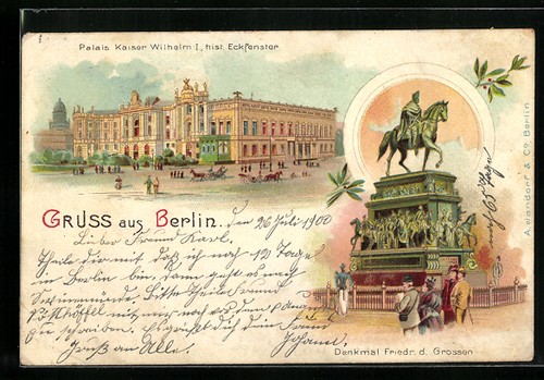 Lithographie berlin palais - lithographie, berlin,