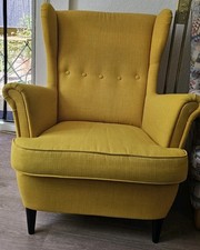 Ikea STRANDMON Ohrensessel, Skiftebo gelb, Sessel