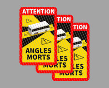 3x Toter Winkel Aufkleber für Frankreich BUS Angel Morts Blind Spot