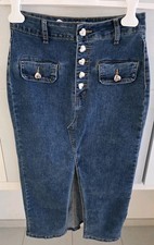 Neu Damen Jeans Rock Strech