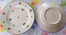2 schöne Pasta- Speise- Teller, breiter Rand  " Gmundner Keramik - Streublumen "