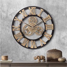 Holz Wanduhr Groß Industrial