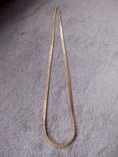 goldfarbige breite Halskette Kette Panzerkette Modeschmuck 75 cm