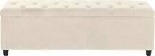 GMK Truhen Bett Sitz Bank RELAXY Luxus Microfaser beige 120x41,5x40cm