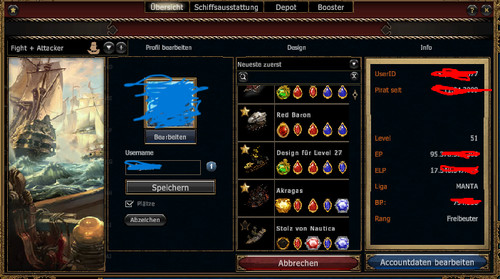 Seafight account 100mrd - seafight, ep´s
