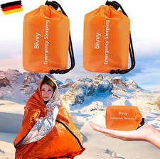 2 Stück Schlafsack, Survival Biwak Sack Rettungsdecken Notfalldecke Ultraleicht