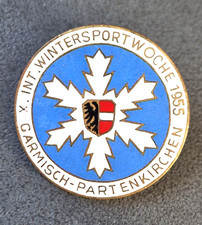 Anstecknadel X. Inter. Wintersportwoche Garmisch Partenkirchen 1955
