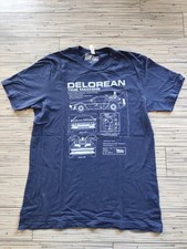 Zurück in die Zukunft Herren T-Shirt Delorean Größe L blau
