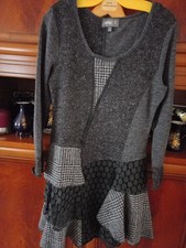 Winterkleid Kleid Apricot Stiefelkleid Mini kurz Schwarzgrau neuwertig S/ M/38  