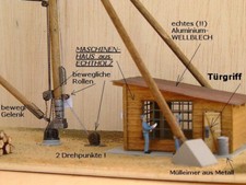 DERRICK-KRAN aus KLEINSERIE 05:  HOLZ-DREIBOCK-KRAN / HOLZ+MESSING  in H0 / 1:87