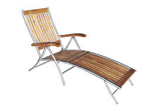 Edelstahl Deckchair Liegestuhl Gardissimo Holz Gartenmöbel Sonnen Liege 2.Wahl