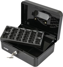 HMF Geldkassette Geldzählkassette mit Münzzählbrett schwarz Geldkasse Kasse