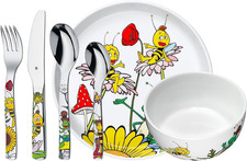 WMF Biene Maja Kinder Geschirrset 6-Teilig, Kindergeschirr Mit Kinderbesteck, Ab
