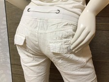 edc by Esprit Capri 3/4 Pumphose Play Leinen Hose kurze Short 30 32 xs s weiß