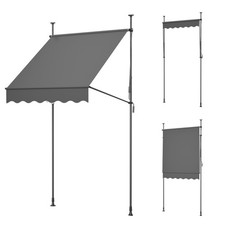 1,5m Balkonmarkise Klemmmarkise Markise Sonnenschutz Verstellbar Ohne Bohren