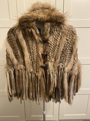 Poncho damen echtfell braun - poncho,