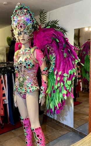 Samba kostüm schwarz - -schwarz, -strass