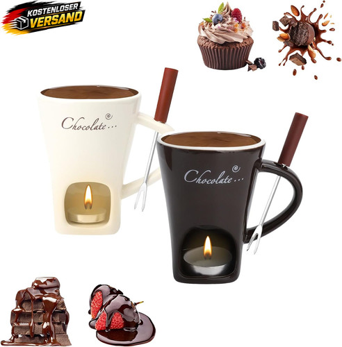 Schokoladenfondue set keramik - schokoladenfondue,