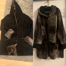 naturel Damen 2 in 1 Luxus Elegante Lammfelljacke Lammfell  Jacke Mantel L/XL