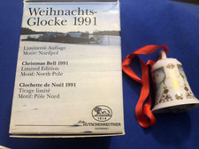 ❤️⚡ 1991 HUTSCHENREUTHER  WEIHNACHTSGLOCKE MIT ROTEM BAND OVP MOTIV “NORDPOL“ ❤️