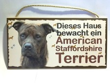 Türschild American Staffordshire Terrier, Tierschild Hund aus Holz, Holzschild B