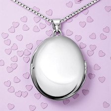 Gravur Ovale Medaillonanhänger 925 Sterling Silber ,Elegantes Amulett zum Öffnen