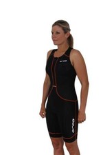 Orca 226 Kompress Race Suit Women, Größe XL, black/white Naht orange, Einteiler