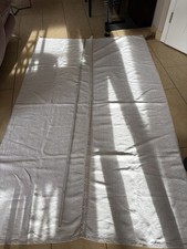 Antik Leinen Tischdecke Handarbeit mit alter Spitze 1189g 2,06 lang 1,34 breit