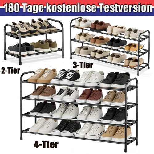 Schuhregal mit 4 - 2/3/4, ebenen