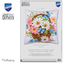 Kreuzstich-Kissen-Set Korb mit