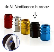 schwarz 4x Alu Ventilkappen für Autoventil Ventilkappen Aluminium eloxiert