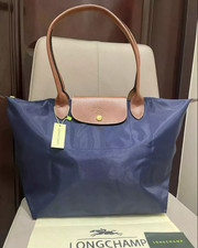 Longchamp Le Pliage Marineblau Tote gestickte Pferdetasche GRÖße L