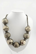 Jemenetische Kugelkette - Altsilber - Tribal - Silber - Halskette/S049