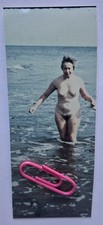 Originalfoto Erotik Frau alt female nude nackt FKK Strand Spass Brust baden 