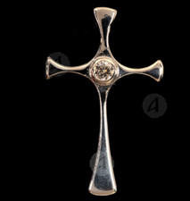 Kreuz Silbernes Halskreuz mit Halbedelstein Byzantine Orthodoxe Klösterlich Werk