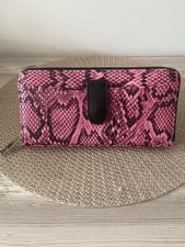 Geldbörse Damen Geldtasche Portmonee Reißverschluss Geldbeutel Pink Schwarz