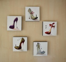 schönes 5 tlg. Bilder Set m. High Heel Motiven v. Inna Panasenko Schuhbilder