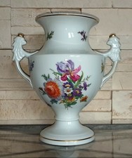 Königl.TETTAU ATELIER Henkel-Vase Porzellan Amphore POKALVASE Blumenvase Tisch