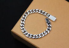 B25 Damen Herren Armband Flachpanzerkette 16 - 20 cm 8 mm 925 Sterlingsilber