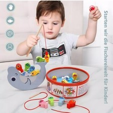 Arkmiido Lernspielzeug Angelspiel (Magnetische Angelspiel Holzspielzeug),