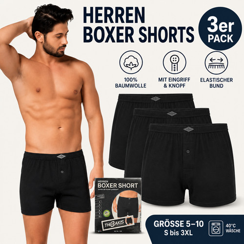 Herren boxer shorts 3er pack - boxer,