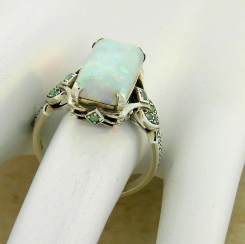 3ct emerald cut opal - opal, antique