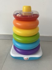 XL Fisher-Price gigantische Farbring Pyramide Stapelturm Regenbogen Baby Kinder