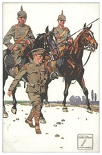S7633/ Ludwig Hohlwein Künstler AK  Soldaten zu Pferde  WK1 ca.1914