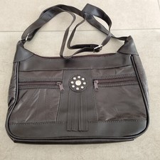 Tasche Crossbag dunkelbraun Kunstleder Schulterriemen Crossbody neu