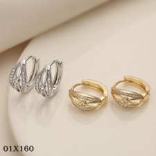 Damen Ohrringe 18K Gold Silber