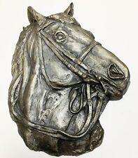 Zinnbild Pferdekopf Relief massiv schwer Wandbild Pferd Liebhaber retro